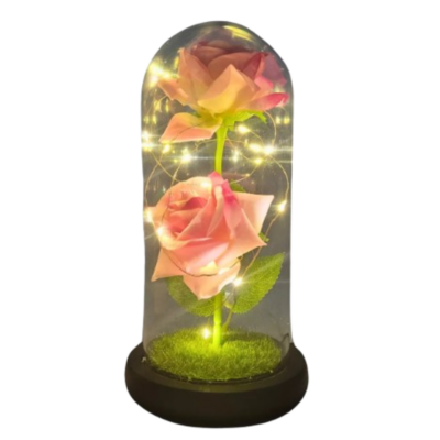 Cupula Luminária led com Rosa a Pilha