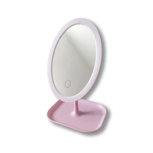 Espelho com Luz para Bancada USB 5V / OVAL ROSA