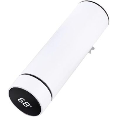Garrafa Térmica LED com Medidor Temperatura 500ML - BRANCO