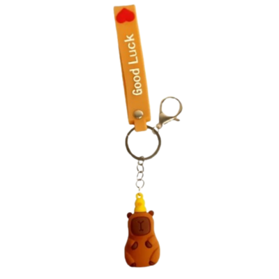Kit 12 Chaveiros Emborrachados de Capivara 5cm