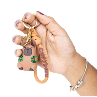 Kit 12 Chaveiros Emborrachados de Capivara 7cm