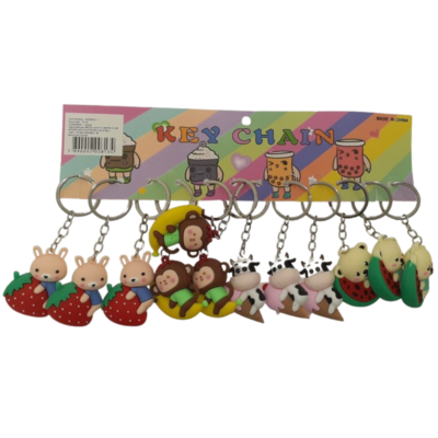 Kit com 12 Chaveiros de BORRACHA - Bichinhos