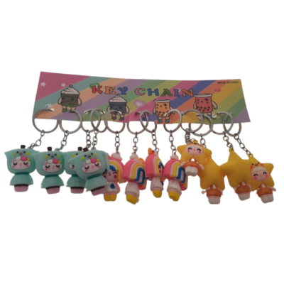Kit com 12 Chaveiros de BORRACHA - Bonequinhas