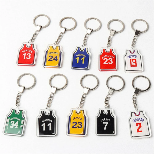KIT com 12 Chaveiros de BORRACHA - Camisas de Basquete