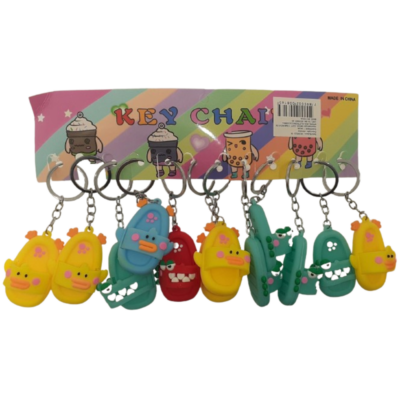 Kit com 12 Chaveiros de BORRACHA - Chinelinhos de Monstrinhos