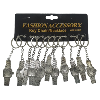 Kit com 12 Chaveiros de Metal - Relógios