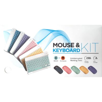 Kit Teclado E Mouse Bluetooth 5.2 Universal - VERDE