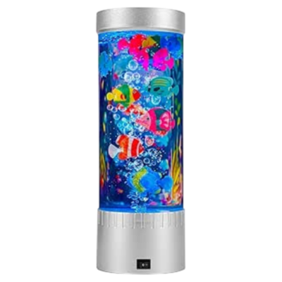 Luminária Bubble Aquário, 3 peixes, 5V USB, Plastico
