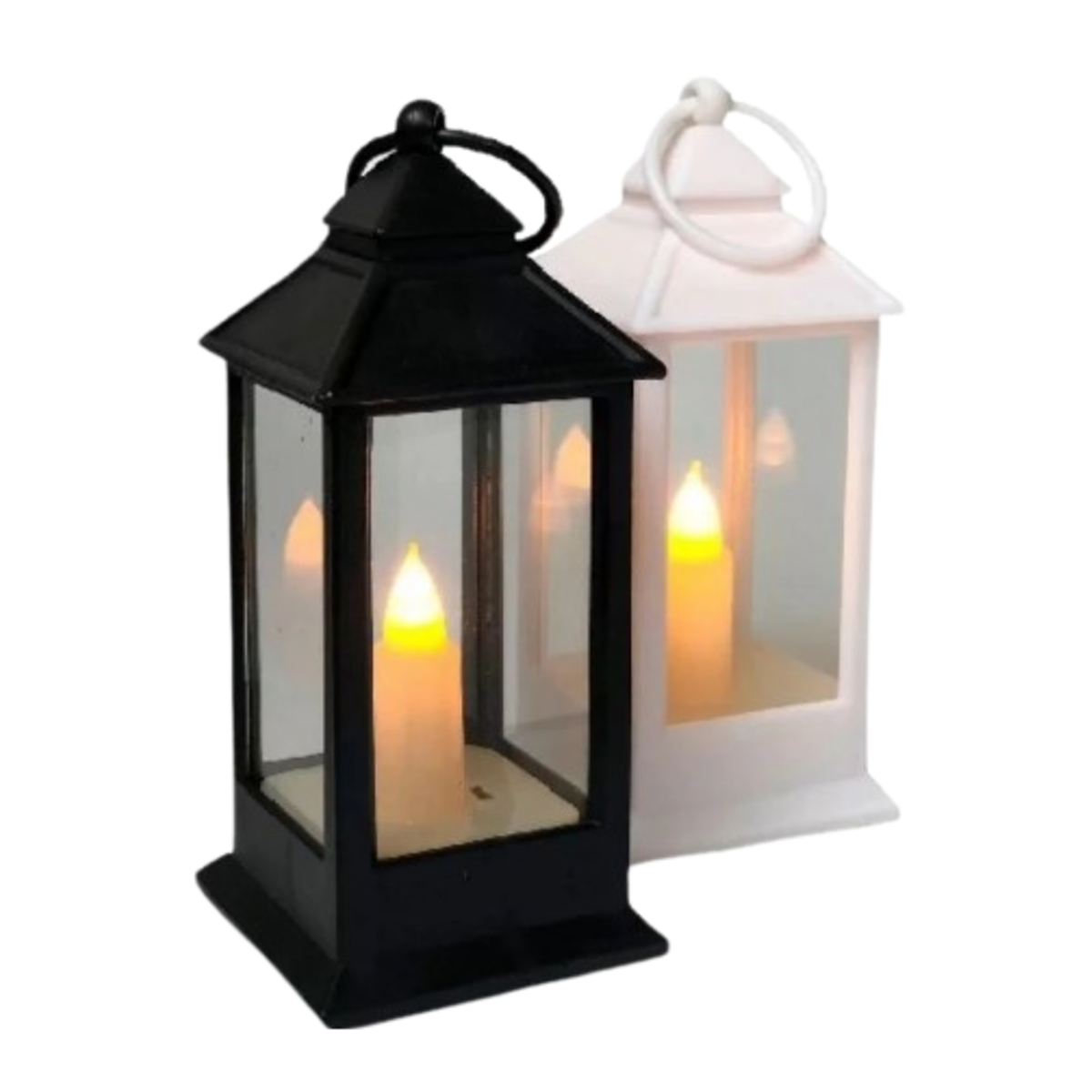 Luminaria de Led a Pilha Lampião de Plastico 30CM - PRETO