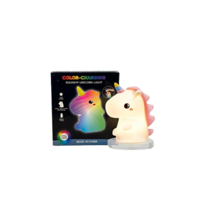 Luminária Infantil Unicornio de Plástico que troca de cor