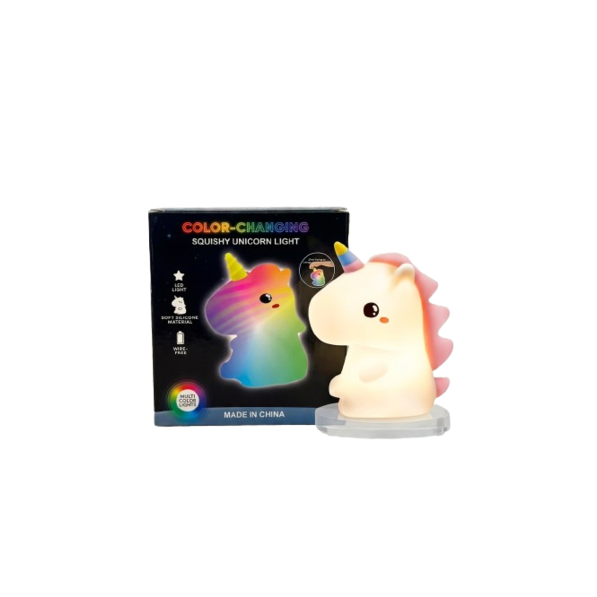 Luminária Infantil Unicornio de Plástico que troca de cor