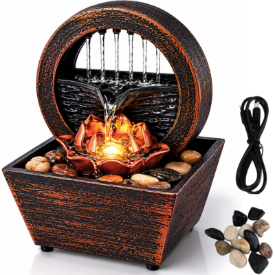 Luminária Mini Fonte de água 5V USB - Flor de Lotus
