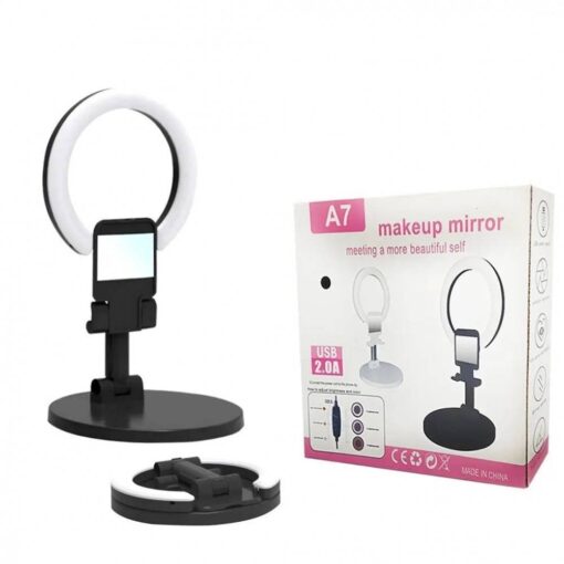 Luminária Suporte Celular, 3 cores de luz  USB - BRANCO