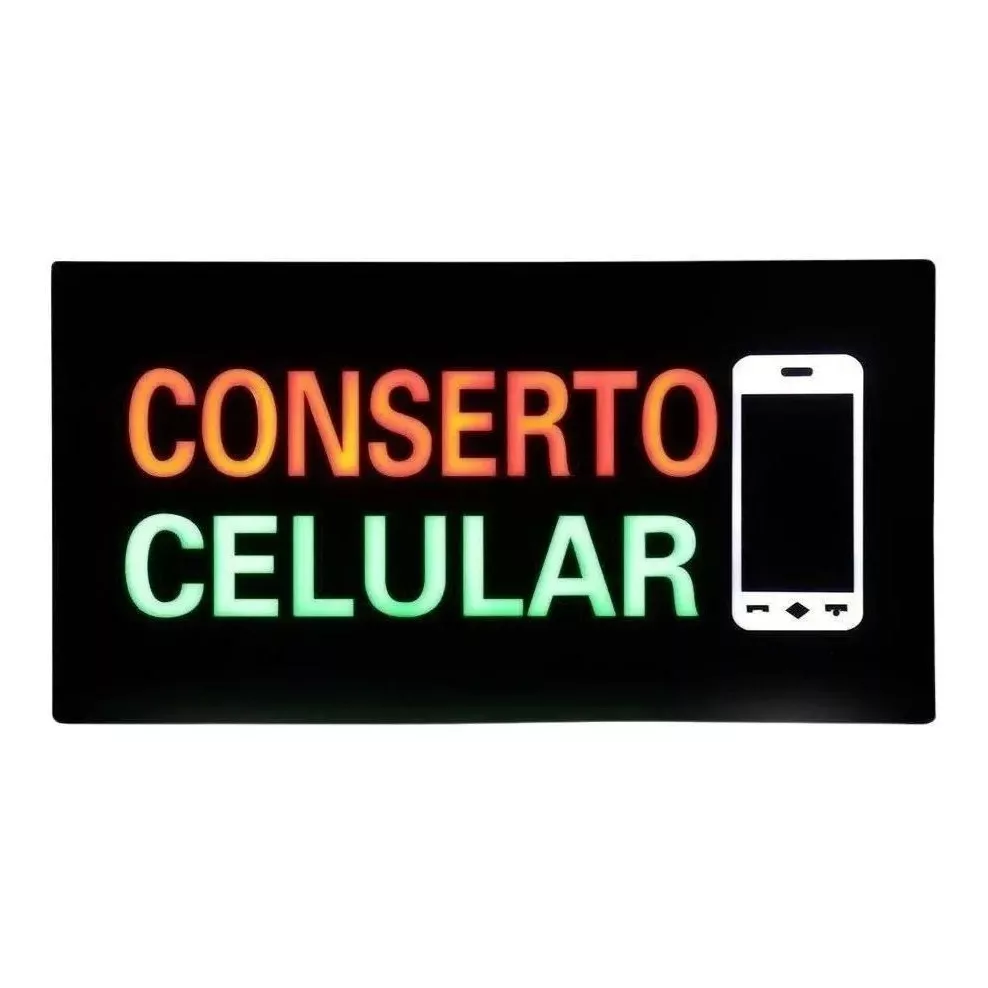 Painel de LED Conserto Celular Retângulo 110v