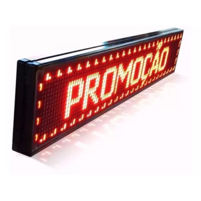 Painel de LED VERMELHO P10 100X20CM INDOOR 105-235V WIFI/APP