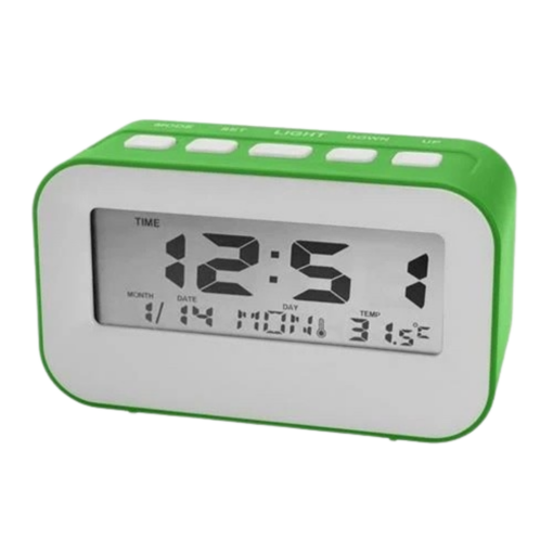 Relógio Digital De Mesa A Pilha - VERDE
