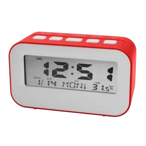Relógio Digital De Mesa A Pilha - VERMELHO