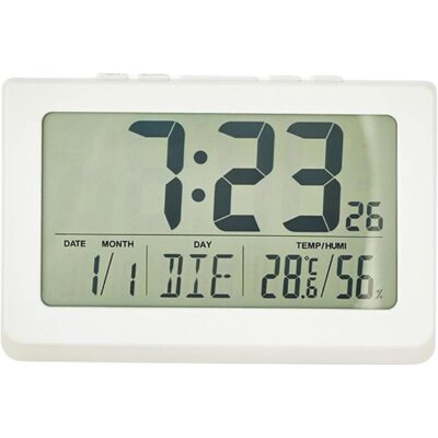 Relógio Digital LCD Voice Control Back-Light - BRANCO