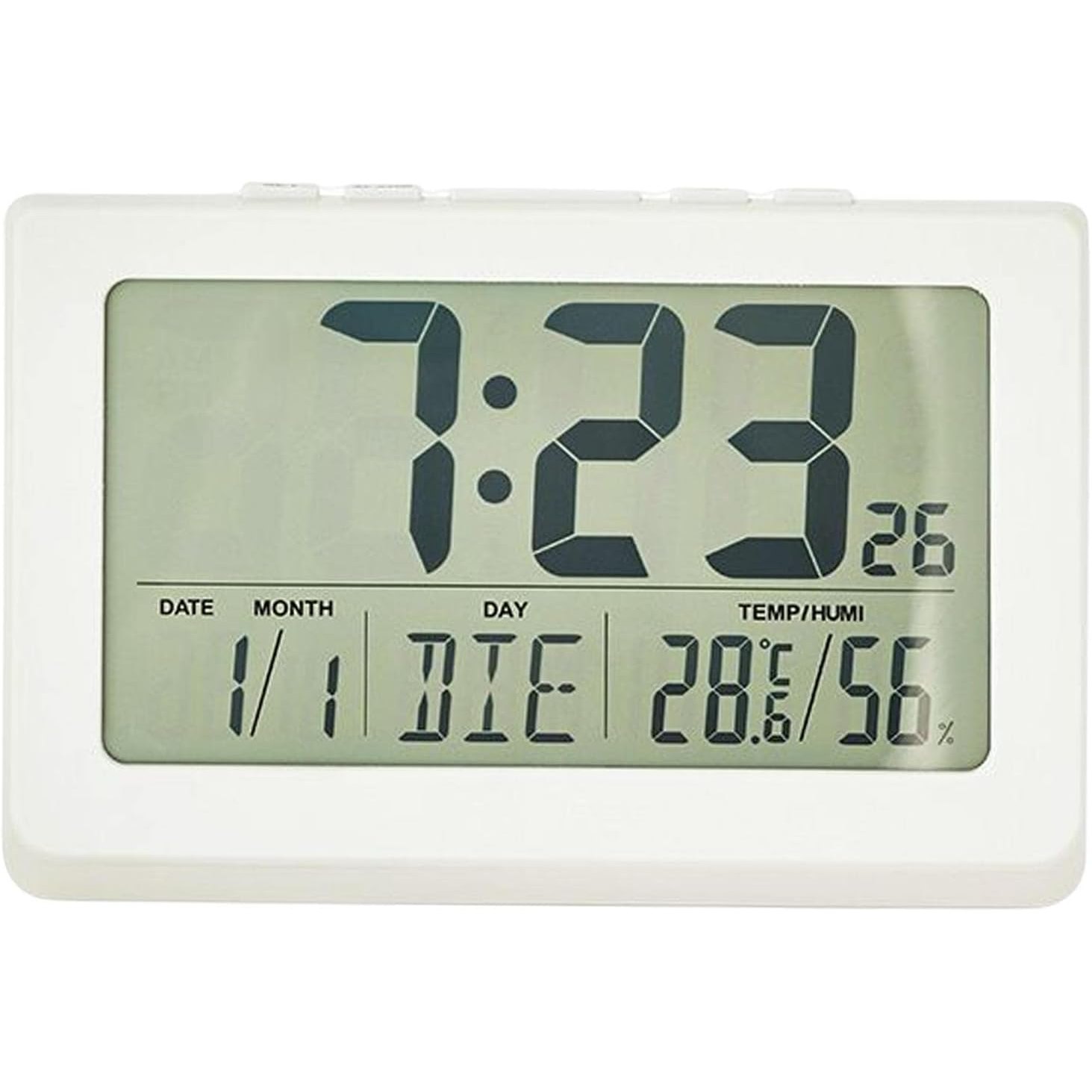 Relógio Digital LCD Voice Control Back-Light - BRANCO