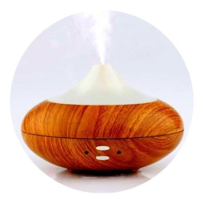 Vaporizador de Ambientes Base óleo USB LED - Madeira/Branco
