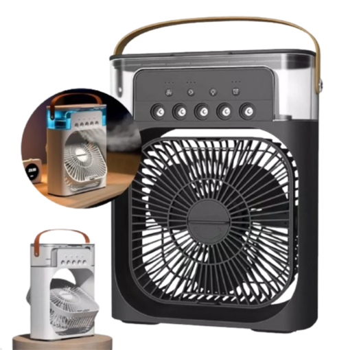 Ventilador Umidificador 7 Leds 5V - PRETO