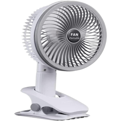 Ventilador USB de Mesa 2 em 1 com clipe 5V - BRANCO